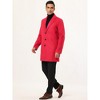Lars Amadeus Men's Slim Fit Winter Notched Lapel Single Breasted Long Jacket Overcoat - 4 of 4