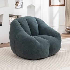Lyngins Teddy Fabric Bean Bag Chairs for Kids and Adults,Fluffy Lazy Chairs with Memory Foam and Armrest for Living Room - 1 of 4