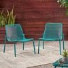 Set of 2 Stackable Modern Outdoor Armless Chairs with Backrest, Metal Patio Accent Seating for Porch, Garden or Balcony – The Pop Home - 2 of 4