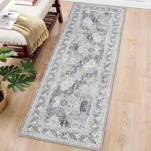 Vintage Distressed Rug, Machine Washable, Non-Slip, Non-Shedding, Foldable Low Pile Carpet for Indoor and Outdoor Use. - 1 of 4