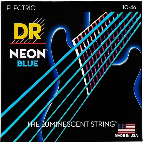 Dr Strings Hi def Neon Blue Coated Medium 10 46 Electric Guitar