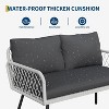 4-Piece Wicker Outdoor Furniture Set, Patio Sectional Sofa with Handmade Rattan and Metal Frame - 4 of 4