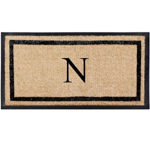 A1HC Natural Coir & Rubber Doormat for Outdoor Indoor Entrance, Long Lasting Easy to Clean Front Door Mat 24x48, Monogrammed - 1 of 4