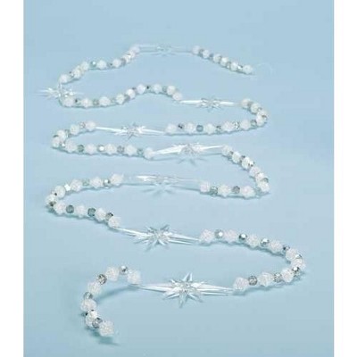 Roman 9' Unlit Winter Ice Clear and Silver Beaded Star of Bethlehem Artificial Christmas Garland