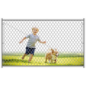 Zevemomo Garden Fence Gate,72 x 46 in Fit-Right Chain Link Fence Gate Kit,Adjustable Width Outside Walkin Gate Kit for Entry,Yard, Deck,Fencing-Silver - 1 of 4