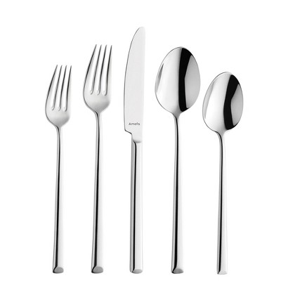 Amefa Metropole 20-Piece Premium 18/10 Stainless Steel Flatware Set, High Gloss Mirror Finish, Silverware Set Service for 4, Rust Resistant Cutlery