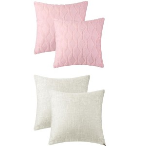 REGALWOVEN 4 Pcs Solid Indoor Outdoor Decorative Throw Pillow Cover 18 x 18 Inch - 1 of 4