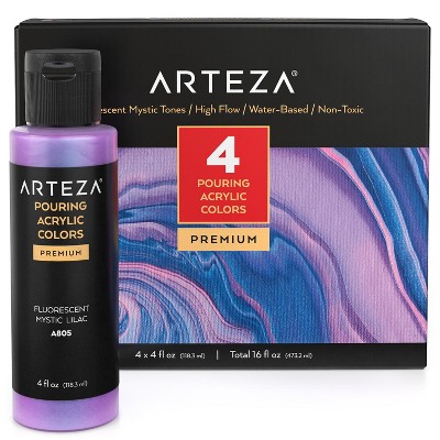 Arteza Acrylic Pouring Paint, Iridescent, Mystic Tones, 118ml - 4 Pack (ARTZ-4099)