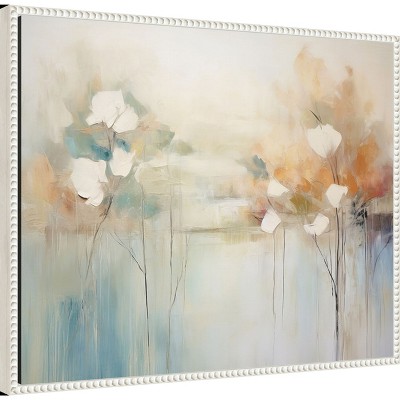 Strength of Delight Abstract Pastel Canvas Wall Art with White Frame