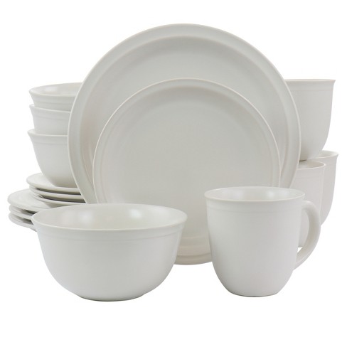 Gibson Home Siam 12 Piece Round Stoneware Dinnerware Set In White : Target