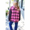 Women's Pink and Brown Front Pocket Shacket - entro - 2 of 4