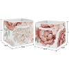 Sweet Jojo Designs Girl Set of 2 Kids' Decorative Fabric Storage Bins Peony Floral Garden Pink and Ivory - 3 of 4