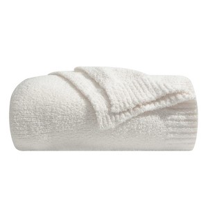 Aoibox Super Soft Fluffy Throw Blanket, Lightweight Cozy Warm Blanket for Couch, Bed, Sofa, All Season Use in Cream Color - 1 of 4