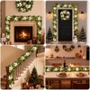 24-Inch Pre-Lit Christmas Wreath with Warm White LED Lights, Frosted Pine Cones, Indoor Outdoor Holiday Door Decor - 4 of 4