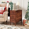 Hommoo Wood Nightstand, Fully Assembled Narrow Side Table with 3 Drawers - image 3 of 4