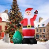 NAYSAYE Christmas Inflatable Holiday Decorations 14FT Giant Santa Claus with Gift Bag for Party Display, Red and White, 110.2"*55.1"*165.4" - 2 of 4