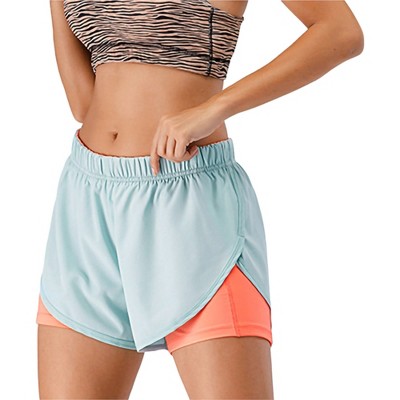 Anna-Kaci Active Women's Sport Running Shorts 2 in 1 with Pockets Athletic Fitted -Small, Blue