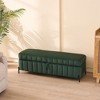 VYNXARIA 49.21" Wide Green Velvet Storage Soft Bench - Stylish & Functional Home Accent - 4 of 4