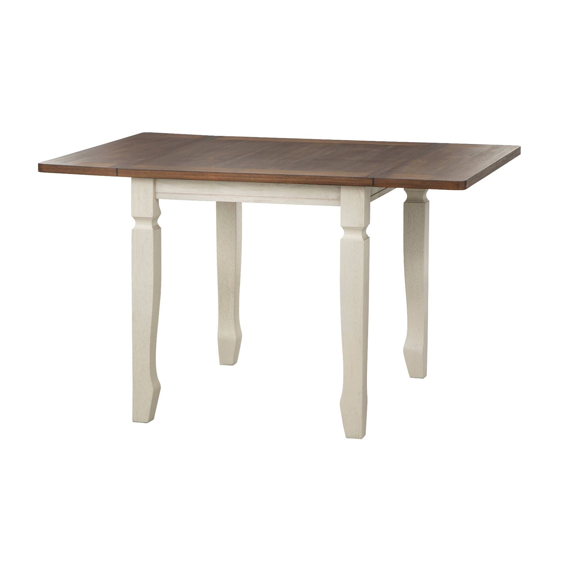 Buylateral Maryland Farmhouse Drop Leaf Dining Table Walnut/White