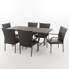 Warwick 7pc Wicker Dining Set: Outdoor Patio Furniture, Galvanized Steel Hardware - Christopher Knight Home - 2 of 4