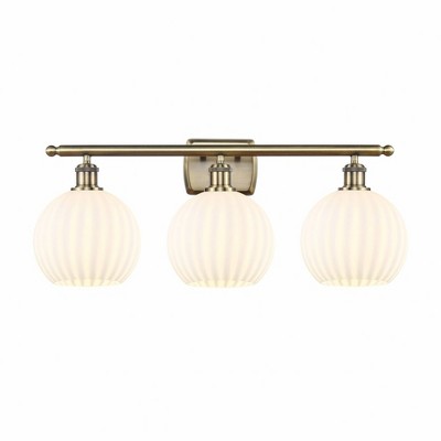 White Venetian - 3 Light Bath Vanity In Modern Style-11 Inches Tall and 28 Inches Wide