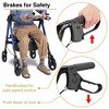 Yescom Rollator Walker with Seat, Elderly Assistance Products, Upright Bariatric Walker for Seniors, Blue - 3 of 4