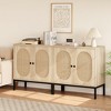 Whizmax Buffet Cabinet Rattan Storage Cabinet with Doors and Shelves, Accent Cabinet Sideboard for Living Room, Dining Room, Hallway - 2 of 4