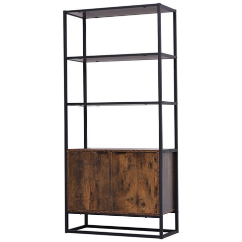 Homcom Shelves For Storage, Cabinet Bookcase With 3 Open Shelf, Tall  Organizer Multifunctional Rack For Living Room : Target