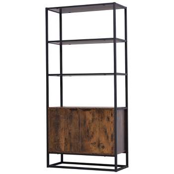 HOMCOM Shelves for Storage, Cabinet Bookcase with 3 Open Shelf, Tall Organizer Multifunctional Rack for Living Room