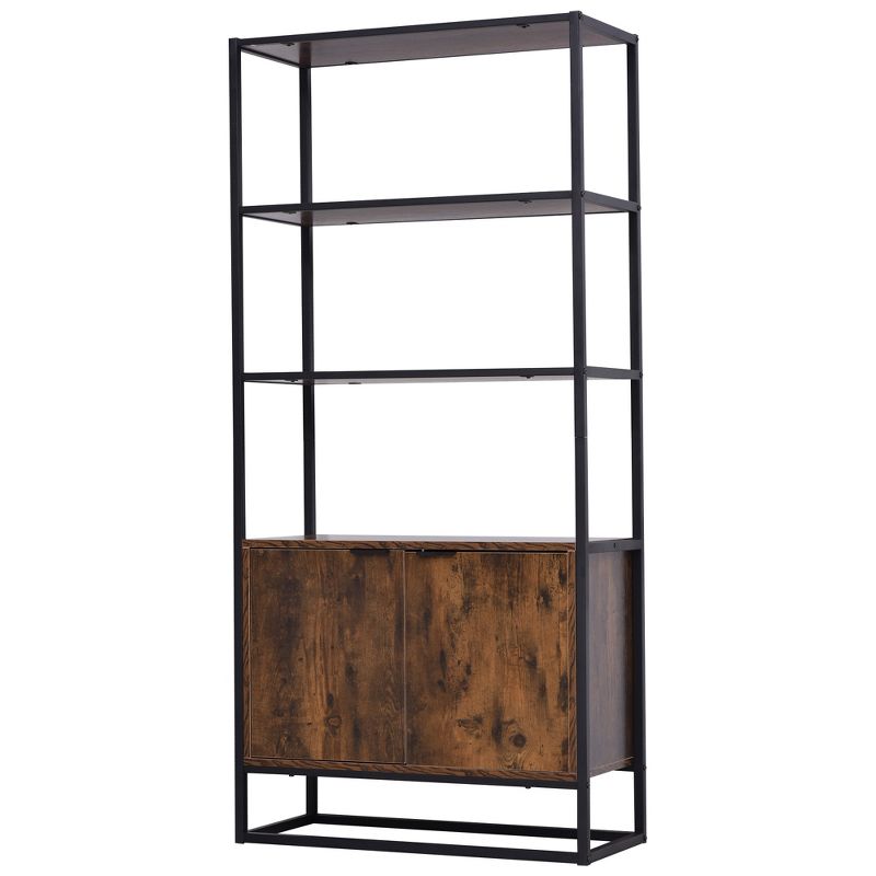 HOMCOM Shelves for Storage, Cabinet Bookcase with 3 Open Shelf, Tall Organizer Multifunctional Rack for Living Room, 1 of 9