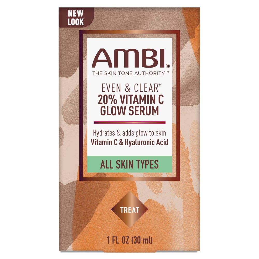 Photos - Cream / Lotion AMBI Even & Clear 20 Vitamin C Infused Face Glow Serum - 1 fl oz