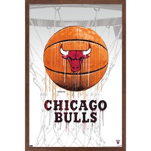 Trends International NBA Chicago Bulls - Drip Basketball 21 Framed Wall Poster Prints - 1 of 4
