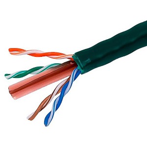 Monoprice Cat6 Ethernet Bulk Cable - Network Internet Cord - Solid, 500Mhz, UTP, CMR, Riser Rated,  Pure Bare Copper Wire, 23AWG, 1000ft, Green - 1 of 4