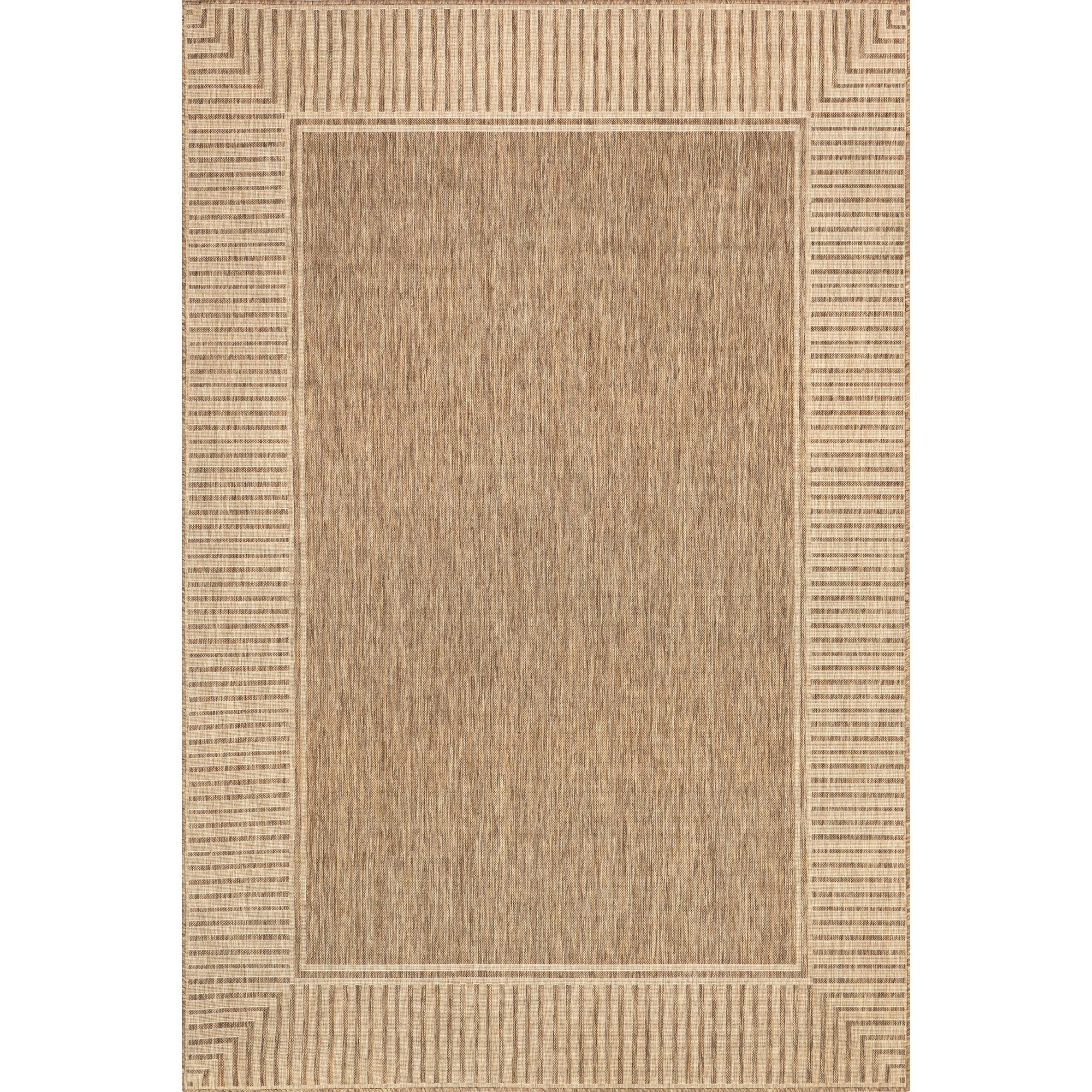 Nuloom Asha Simple Striped Indoor/Outdoor Area Rug, 5' x 8', Light Brown