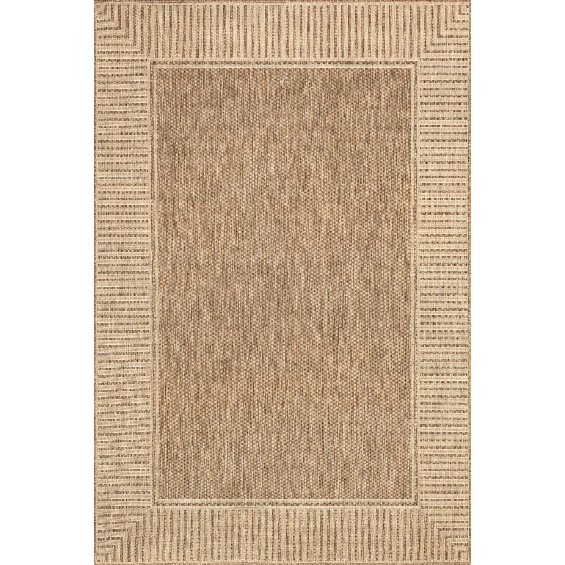 Nuloom Asha Simple Striped Indoor/Outdoor Area Rug, 6' 7" x 9', Light Brown