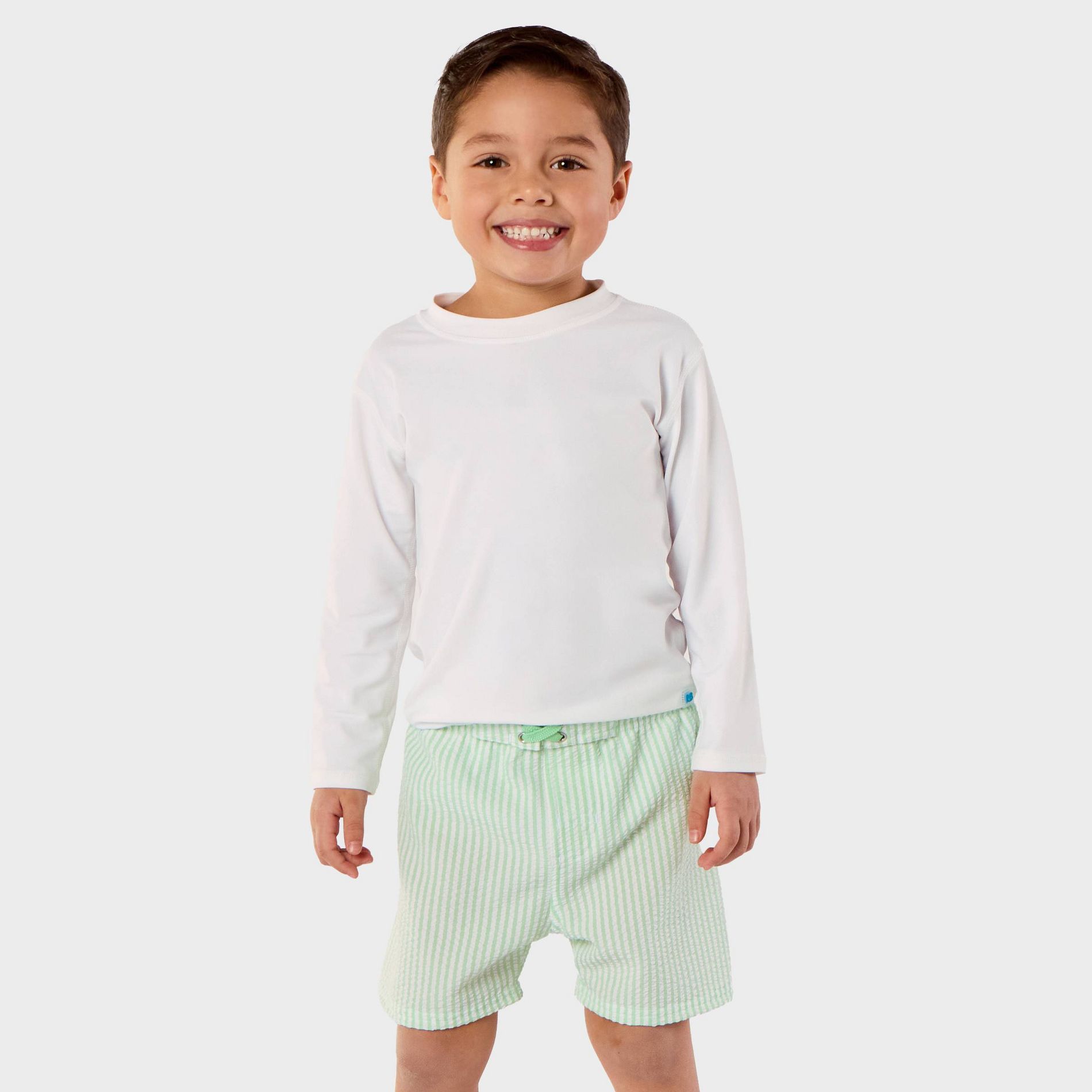RuggedButts Toddler Boys' Seersucker Swim Trunks - Green
