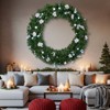 SEVOBAL Wreaths 60in Christmas Wreath, Lighted Artificial Xmas Wreath with 450 PVC Tips for Gate Wall Xmas Party Decorations, Green, 60"*5"*60" - 2 of 4