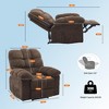 Oversized Manual Recliner Chair with Hidden Footrest, Upholstery Swivel 150° Recliner Ergonomic Design - 2 of 4