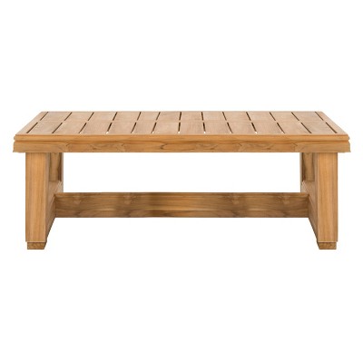 Montford Teak Coffee Table Teak/Beige - Safavieh