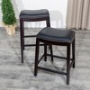 FONTOI 26" Upholstered Barstools with Fixed Seat Height, Bar Stools without Backs for Living Room Kitchen, Black, 17"*26"*20" - 4 of 4