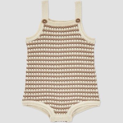 Carter's Just One You® Baby Boys' Crème Striped Romper - Brown