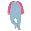Gerber Infant and Toddler Girls' Fleece Footed Pajamas, 2-Pack - 3 of 4