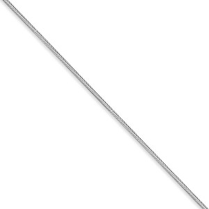 Black Bow Jewelry 1mm, 14k White Gold, Octagonal Snake Chain Necklace - 1 of 4