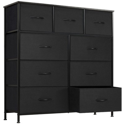 AZL1 Life Concept Utility Storage Drawers Stylish and Functional Storage, 9 Drawer Dresser for Nursery, Closet, Entryway, Black, 39.3"*11.8"*39.9"
