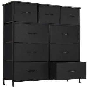 AZL1 Life Concept Utility Storage Drawers Stylish and Functional Storage, 9 Drawer Dresser for Nursery, Closet, Entryway, Black, 39.3"*11.8"*39.9" - 1 of 4