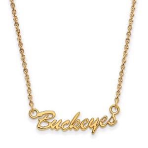 Black Bow Jewelry 10k Yellow Gold Ohio State Buckeyes NCAA Necklace 18 Inch - 1 of 3