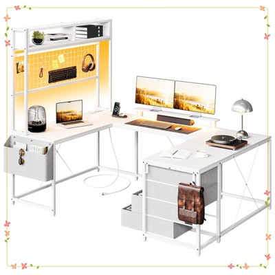 78" U-Shaped Gaming Desk - Reversible L-Shaped Computer Desk with Power Outlets