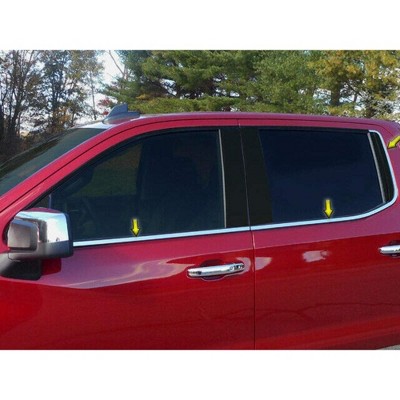 QAA is Compatible with 2019-2020 Chevrolet Silverado 6 Piece Stainless Window Sill Trim Set, Includes Rear Vertical Trim. WS59170