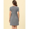 cheibear Women's Deep V Neck Short Sleeve Soft Stretchy Pajama Dress - 3 of 4