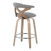 Set of 2 Gardenia Counter Height Barstools White Wash/Light Gray/Chrome - LumiSource - 4 of 4